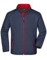 Heren Softshell Jas Promo Daiber JN1130 Iron Grey-Rood